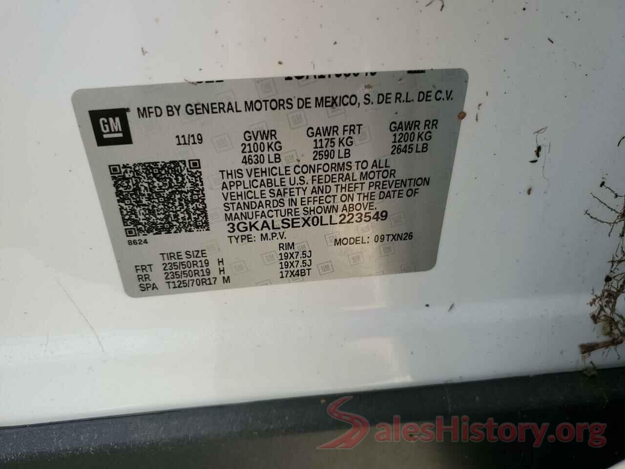 3GKALSEX0LL223549 2020 GMC TERRAIN