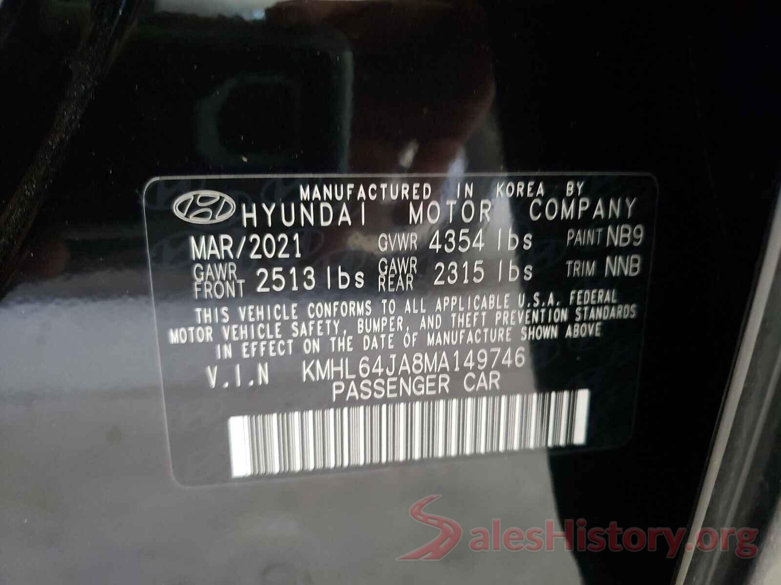 KMHL64JA8MA149746 2021 HYUNDAI SONATA