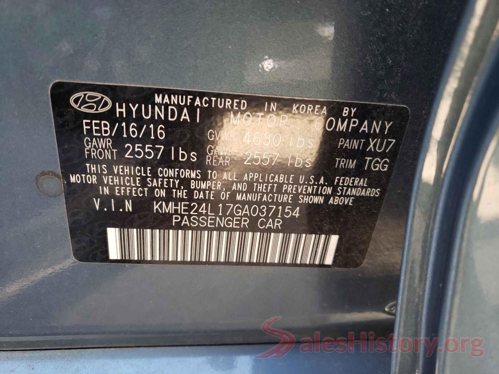 KMHE24L17GA037154 2016 HYUNDAI SONATA