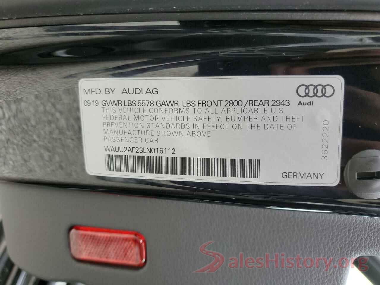 WAUU2AF23LN016112 2020 AUDI A7