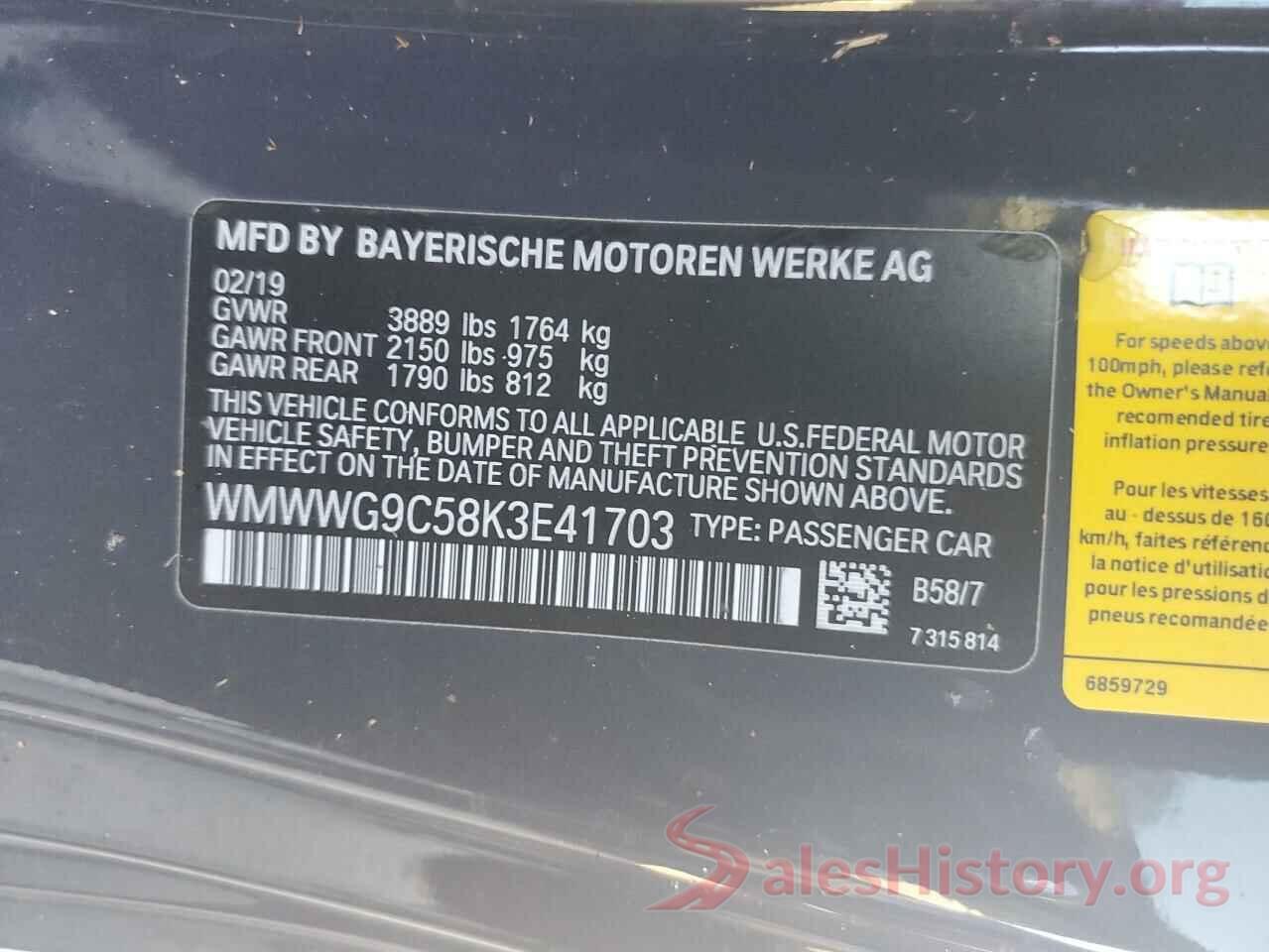 WMWWG9C58K3E41703 2019 MINI COOPER