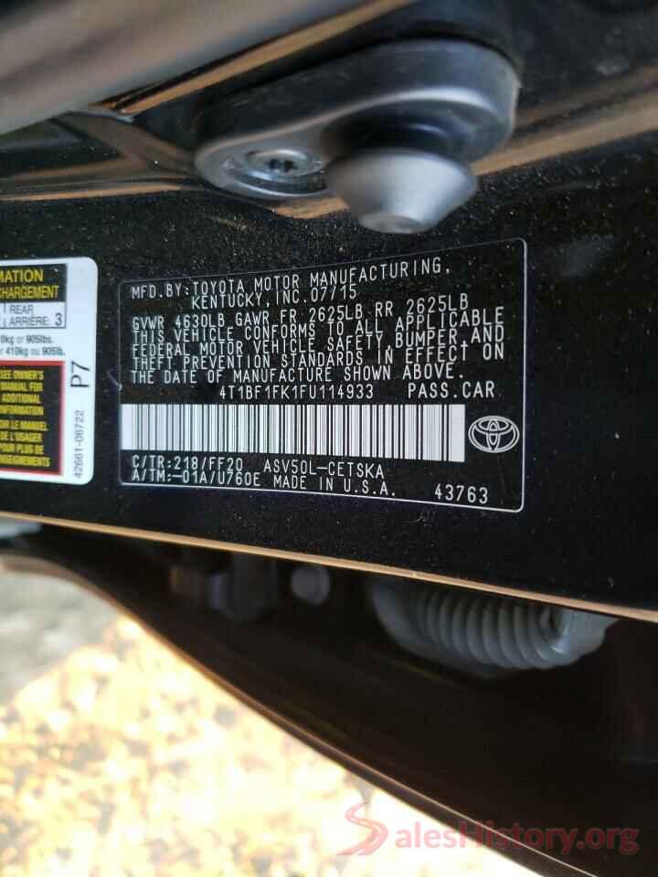 4T1BF1FK1FU114933 2015 TOYOTA CAMRY