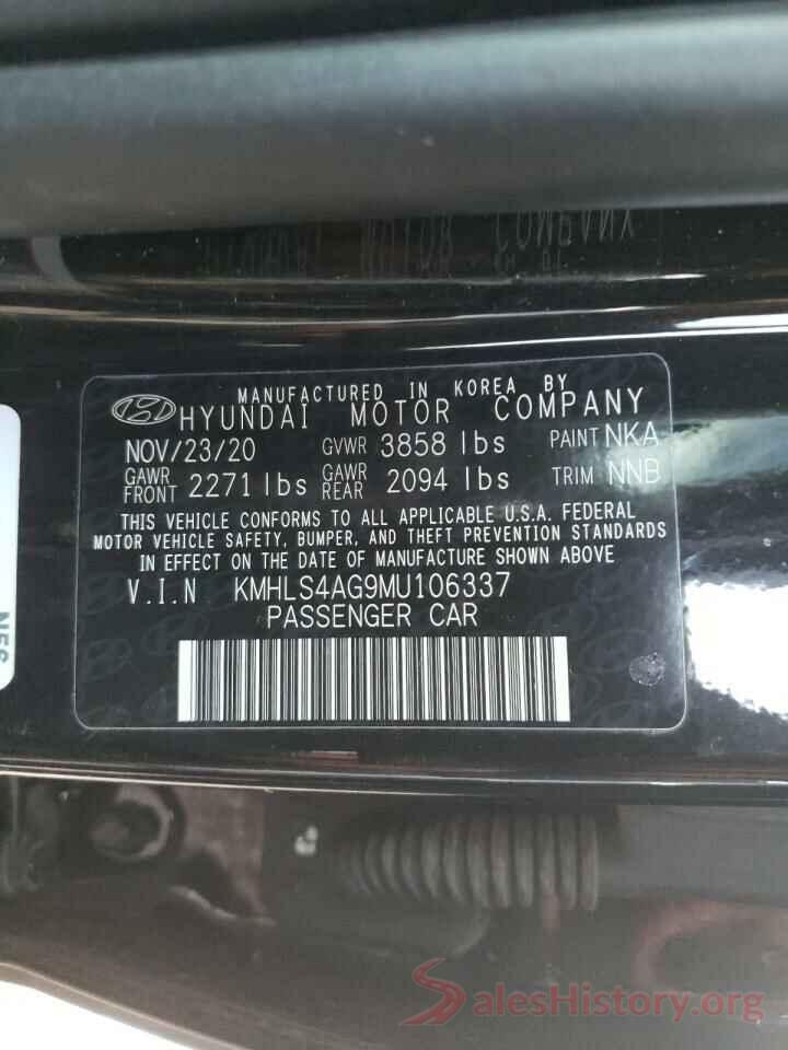 KMHLS4AG9MU106337 2021 HYUNDAI ELANTRA