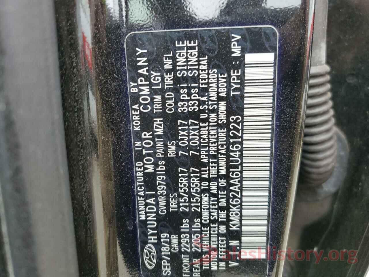 KM8K62AA6LU461223 2020 HYUNDAI KONA