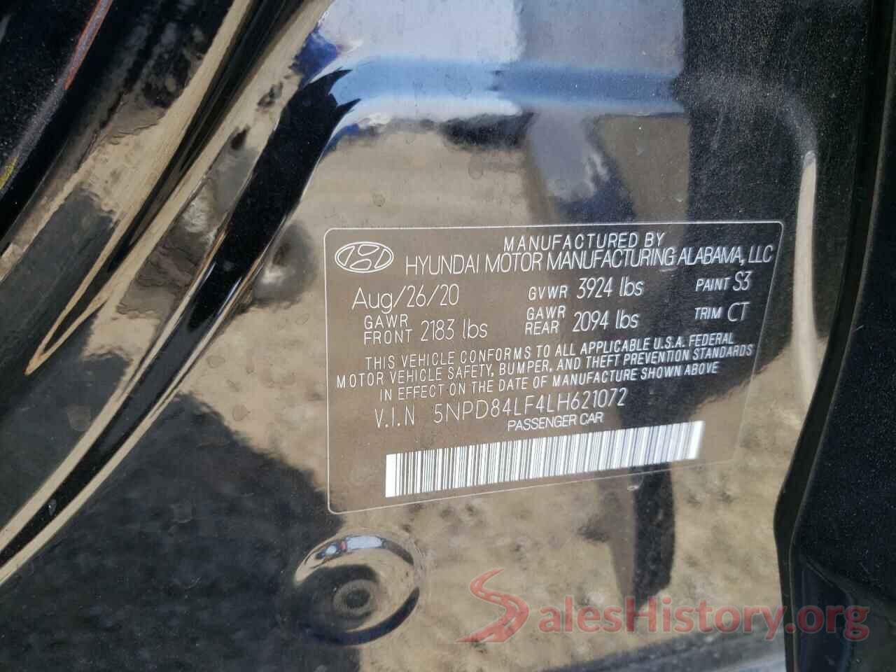 5NPD84LF4LH621072 2020 HYUNDAI ELANTRA