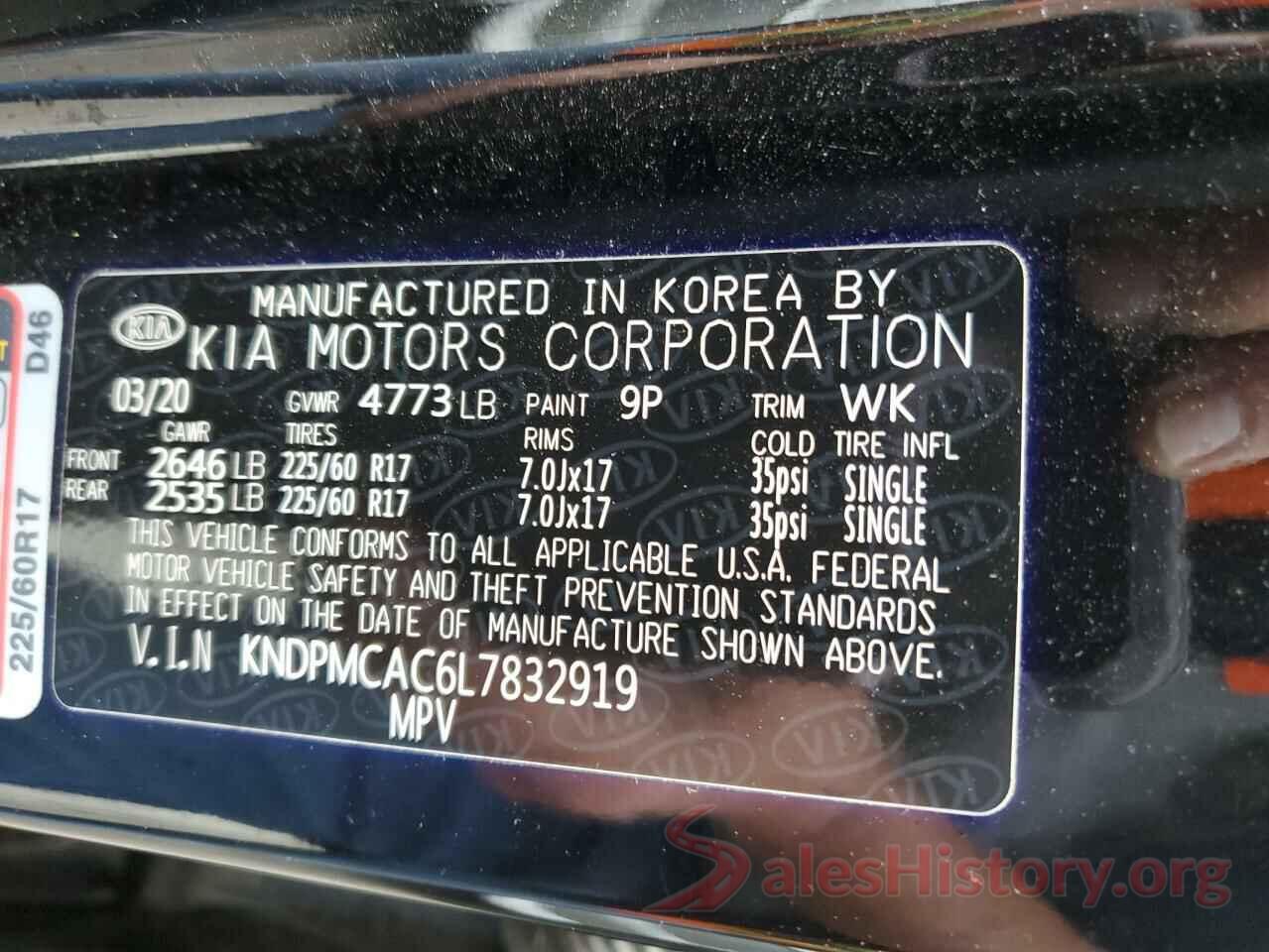 KNDPMCAC6L7832919 2020 KIA SPORTAGE