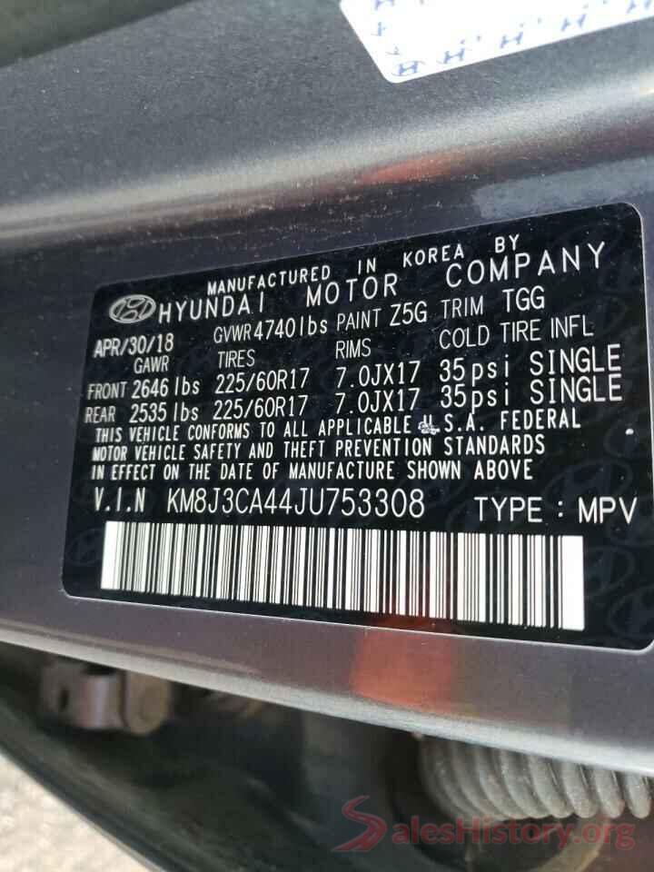 KM8J3CA44JU753308 2018 HYUNDAI TUCSON