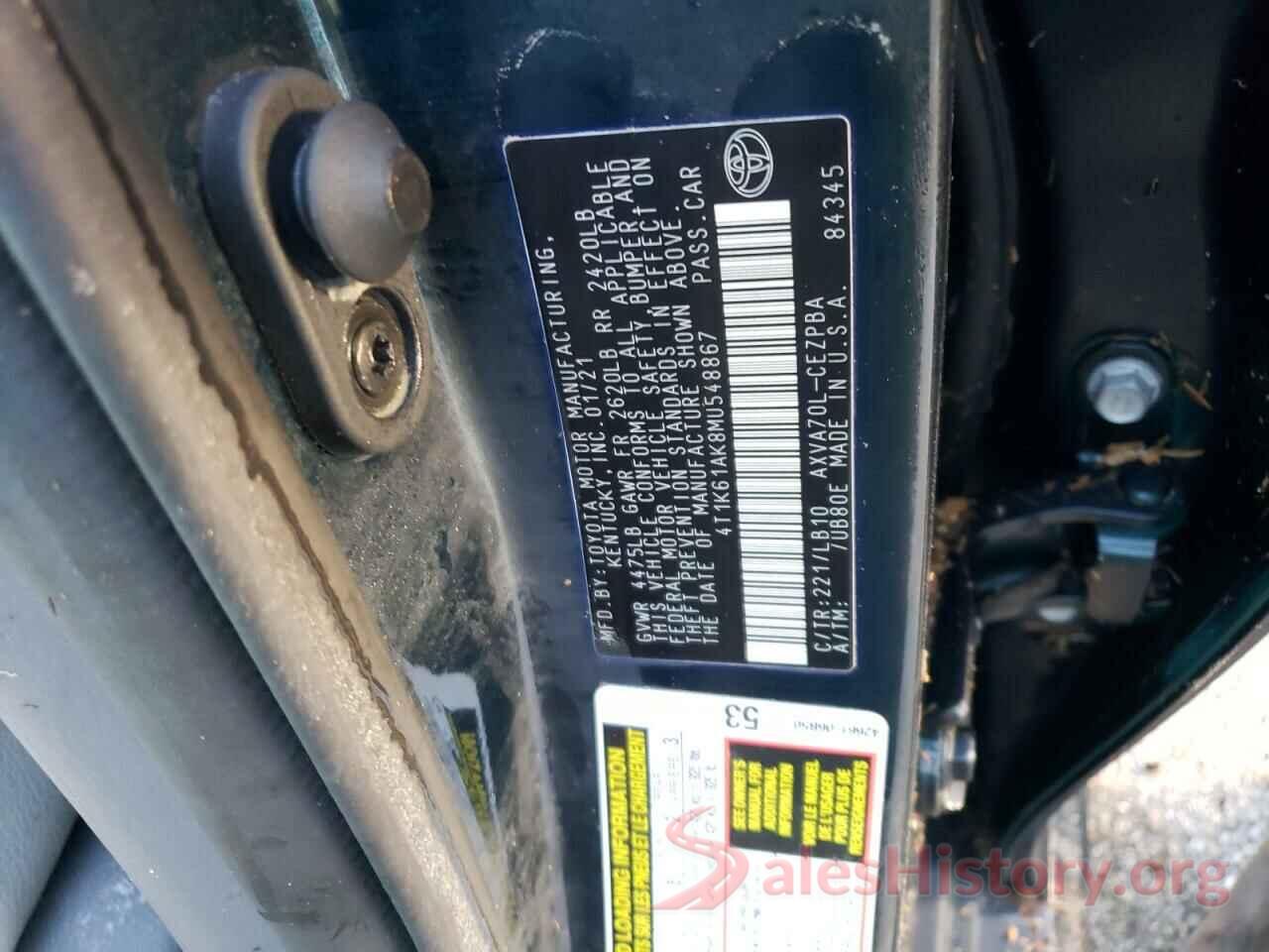 4T1K61AK8MU548867 2021 TOYOTA CAMRY