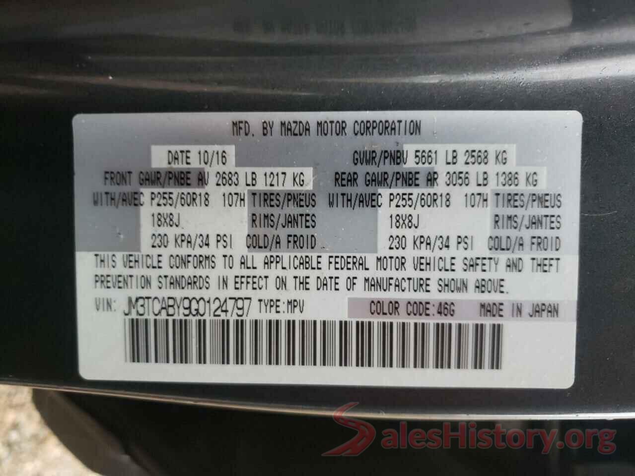 JM3TCABY9G0124797 2016 MAZDA CX-9