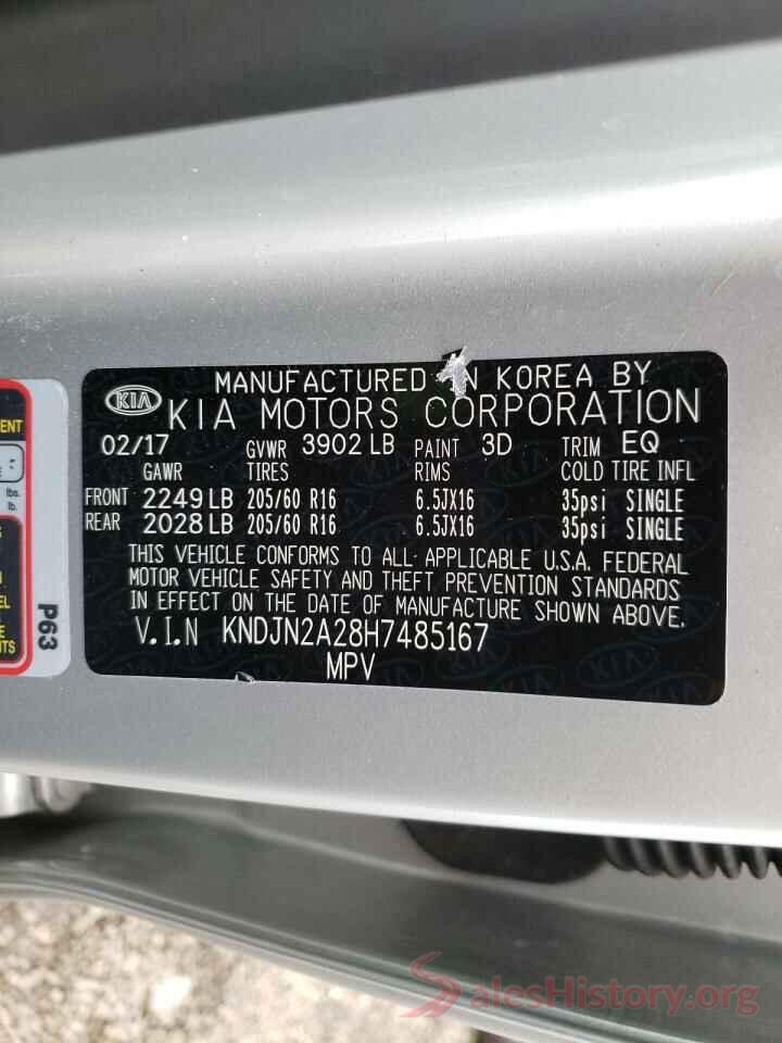 KNDJN2A28H7485167 2017 KIA SOUL