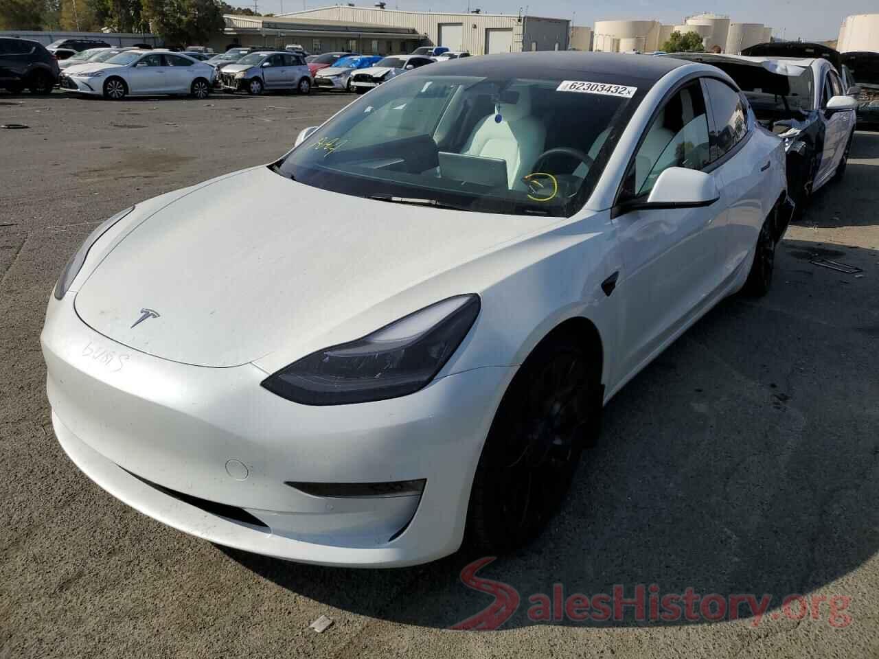 5YJ3E1EC8NF326161 2022 TESLA MODEL 3