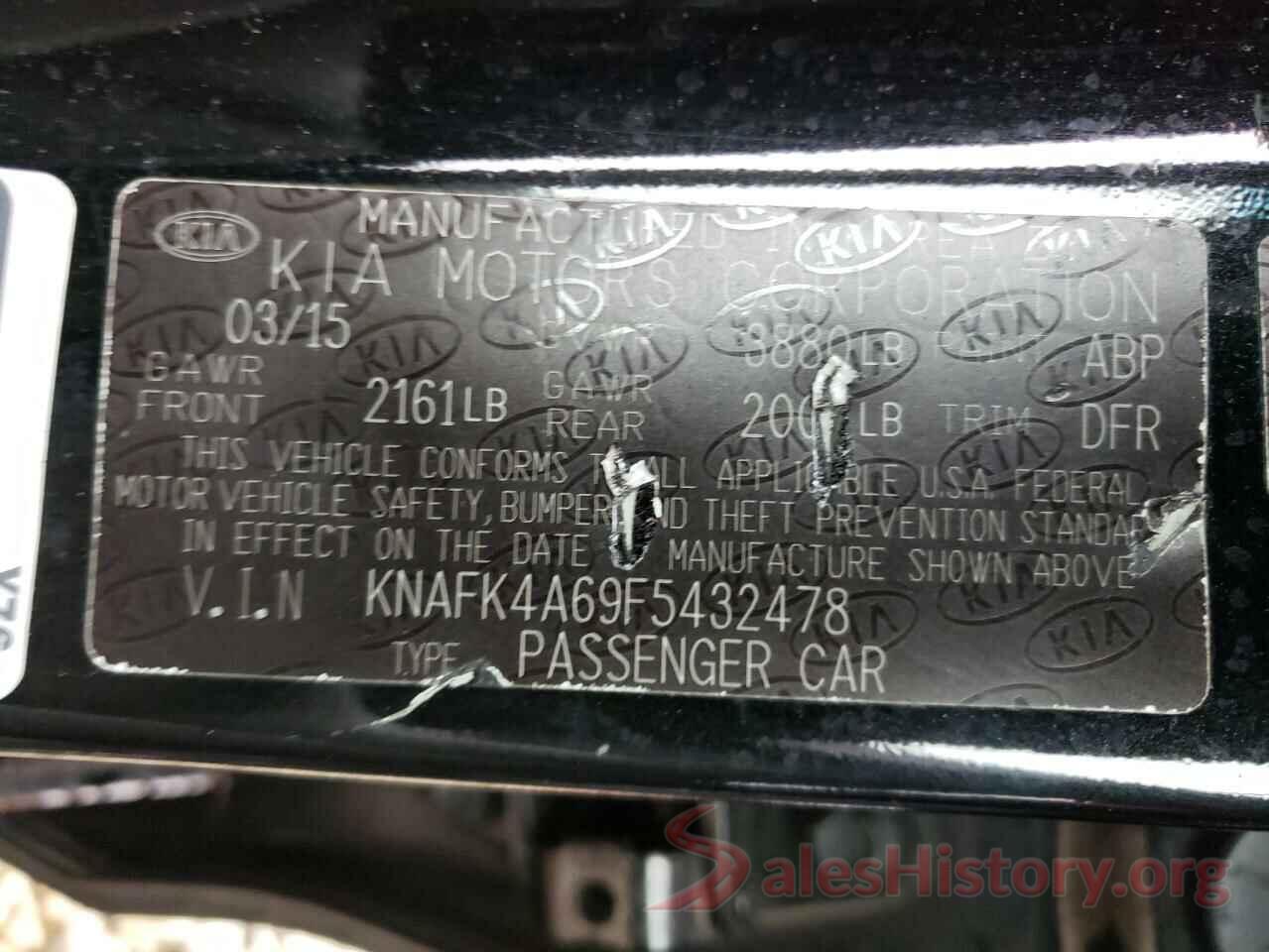 KNAFK4A69F5432478 2015 KIA FORTE