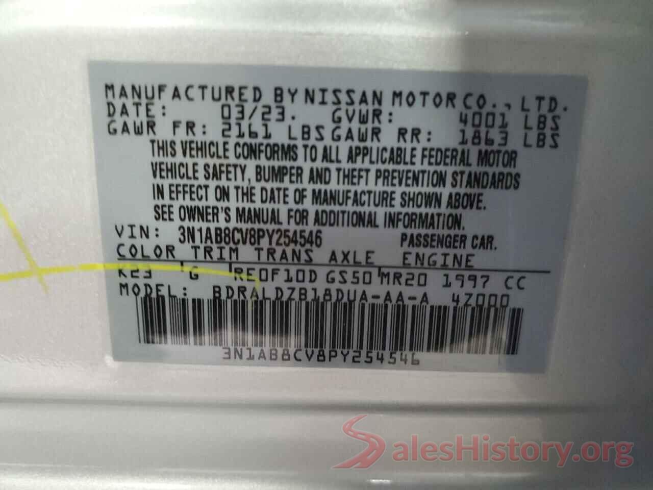 3N1AB8CV8PY254546 2023 NISSAN SENTRA