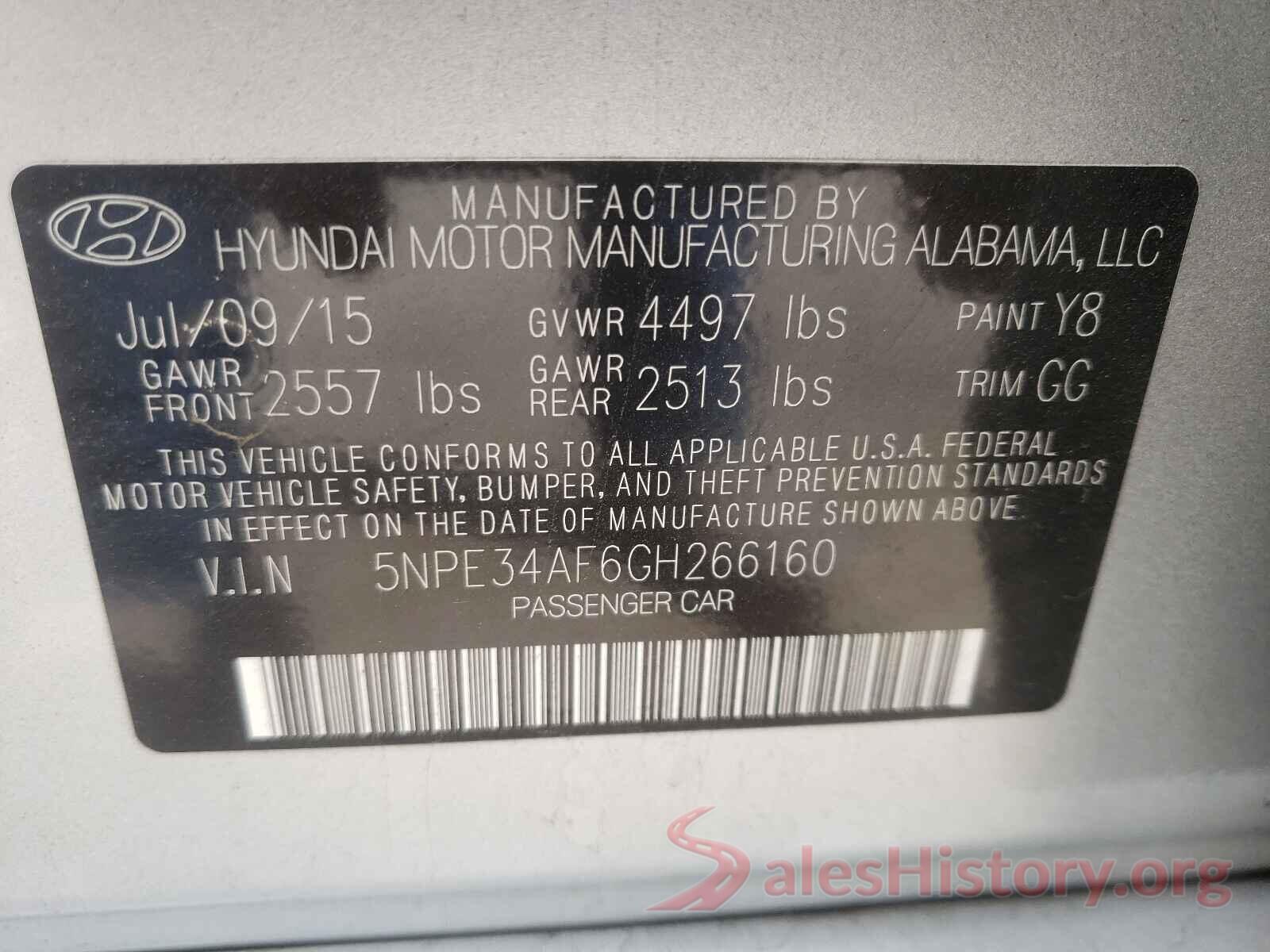 5NPE34AF6GH266160 2016 HYUNDAI SONATA