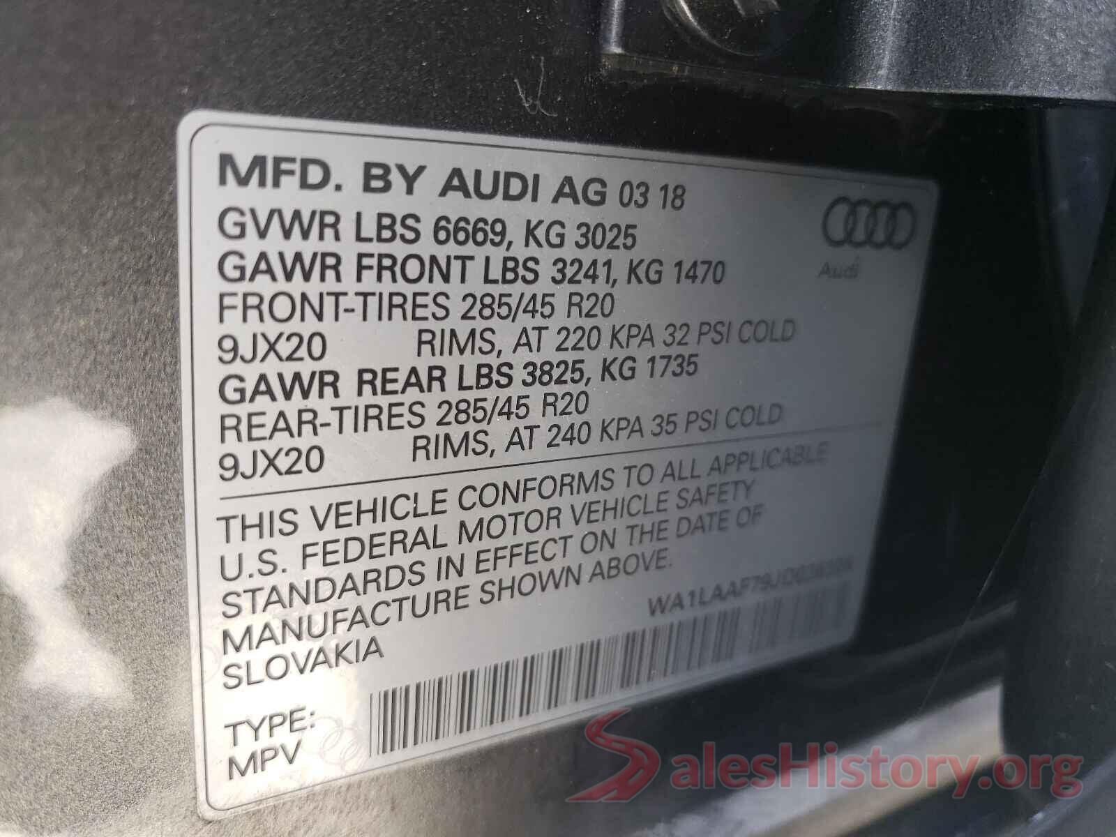 WA1LAAF79JD036326 2018 AUDI Q7