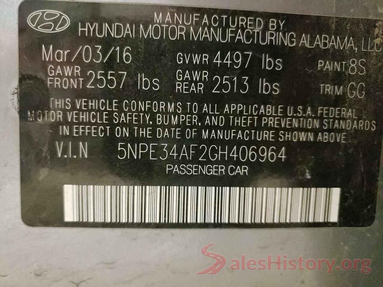 5NPE34AF2GH406964 2016 HYUNDAI SONATA