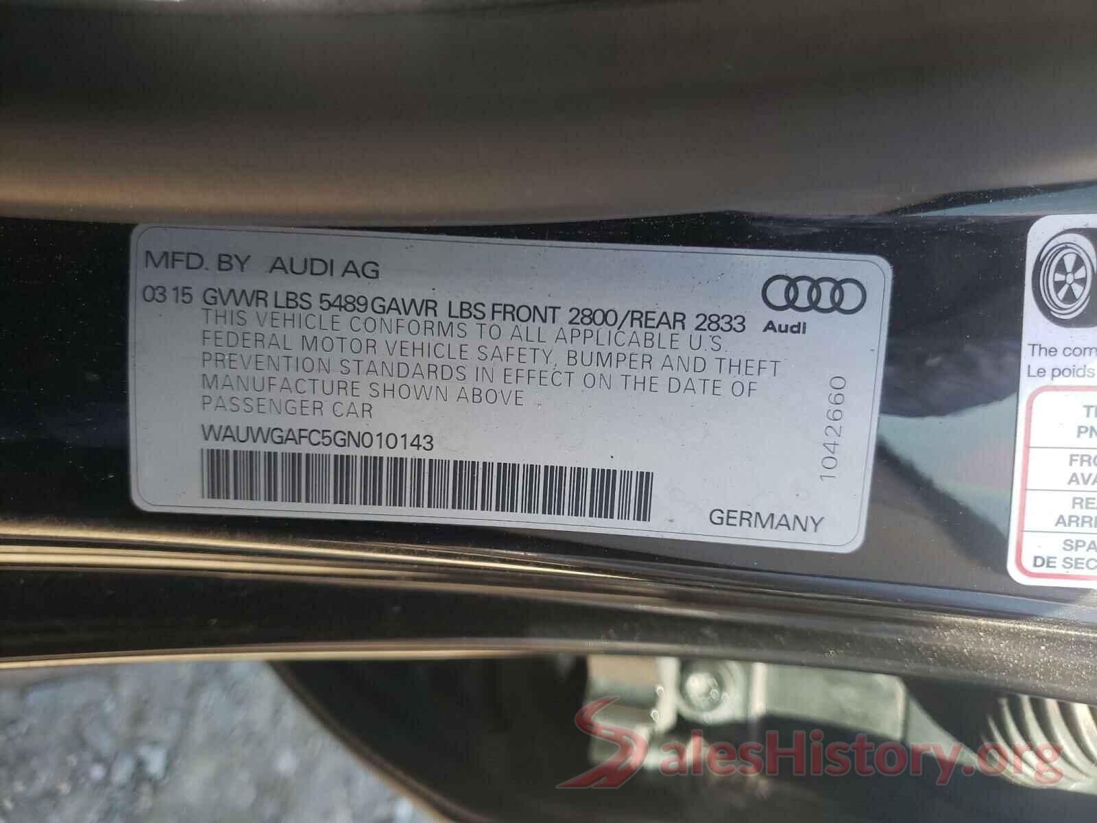 WAUWGAFC5GN010143 2016 AUDI A7