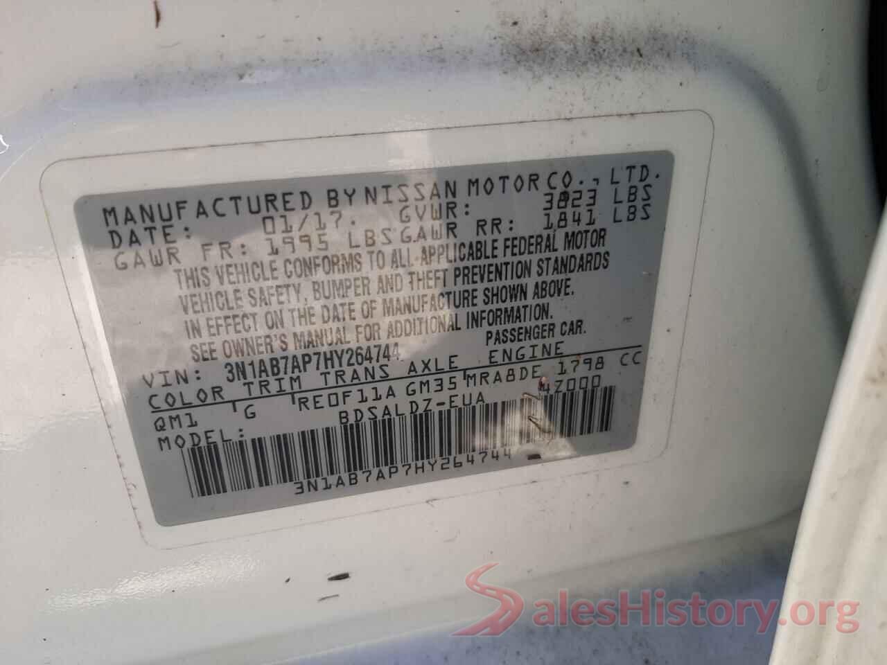 3N1AB7AP7HY264744 2017 NISSAN SENTRA