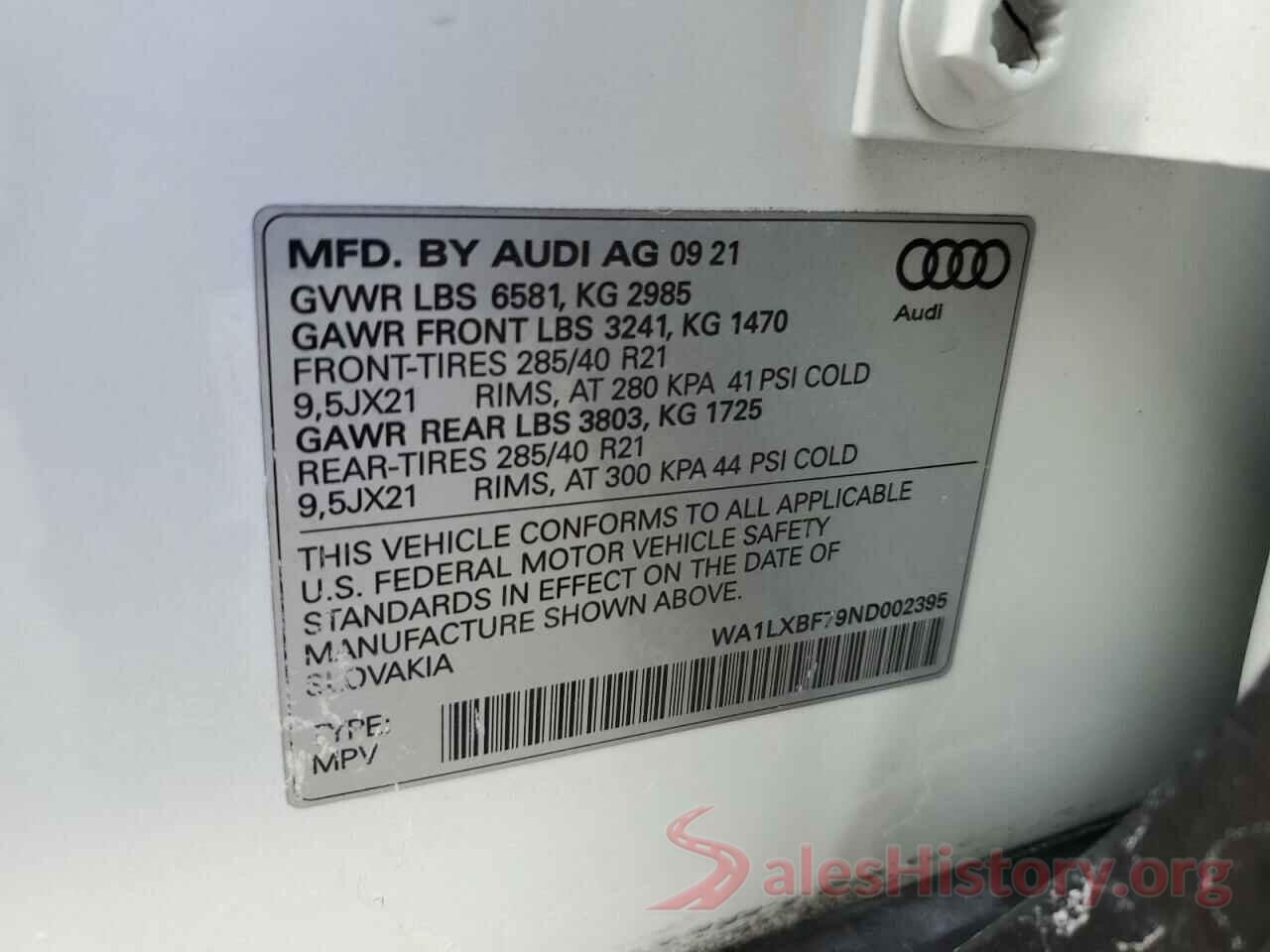 WA1LXBF79ND002395 2022 AUDI Q7