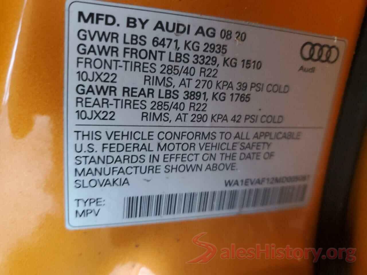 WA1EVAF12MD005061 2021 AUDI Q8