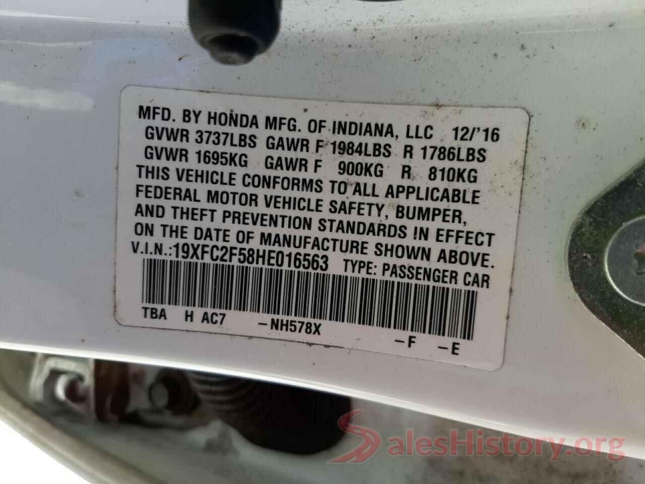 19XFC2F58HE016563 2017 HONDA CIVIC