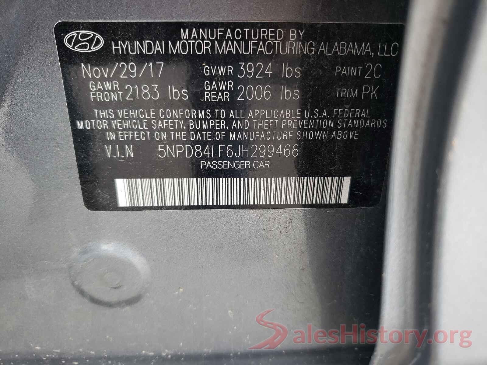 5NPD84LF6JH299466 2018 HYUNDAI ELANTRA