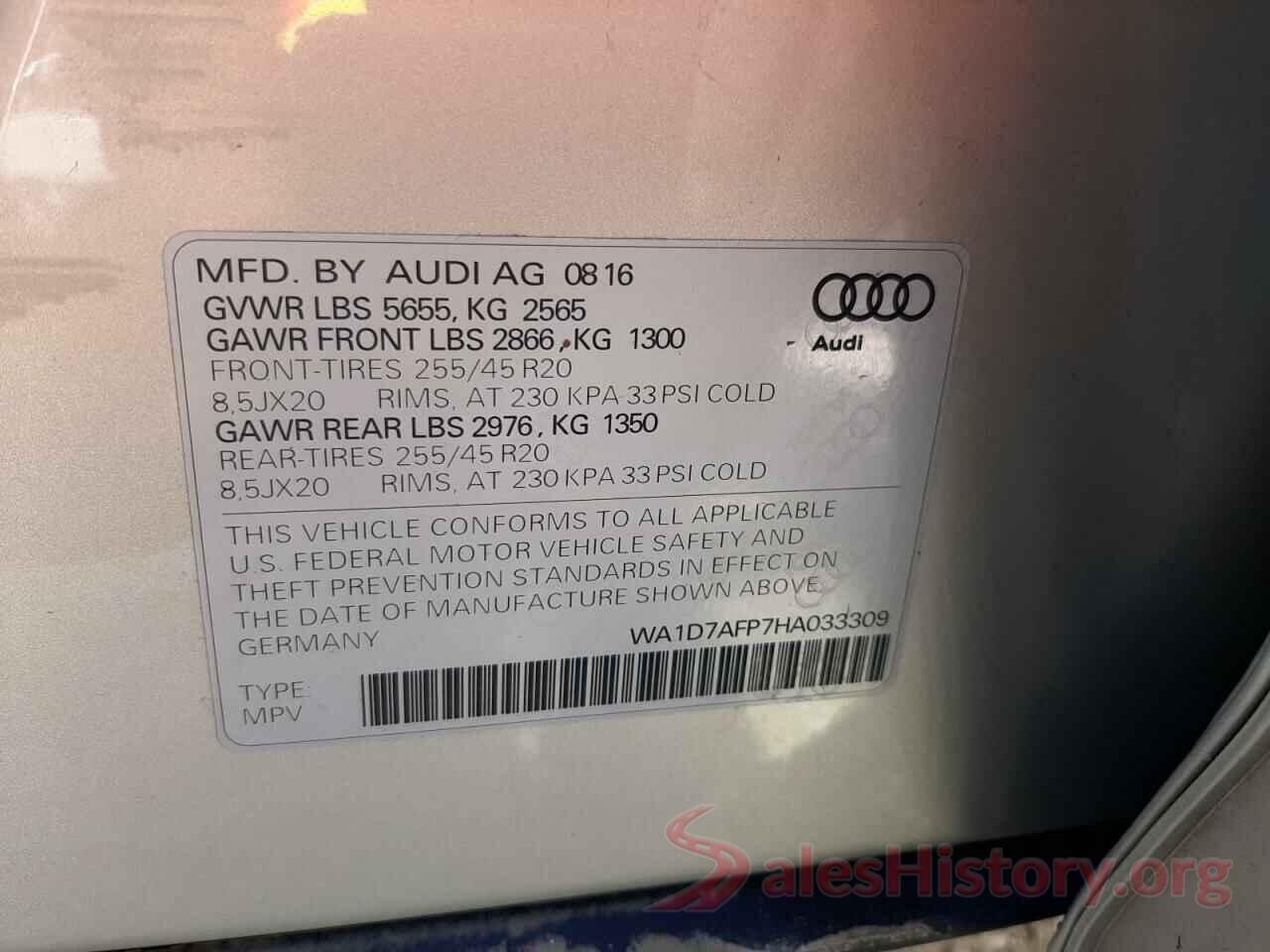 WA1D7AFP7HA033309 2017 AUDI Q5