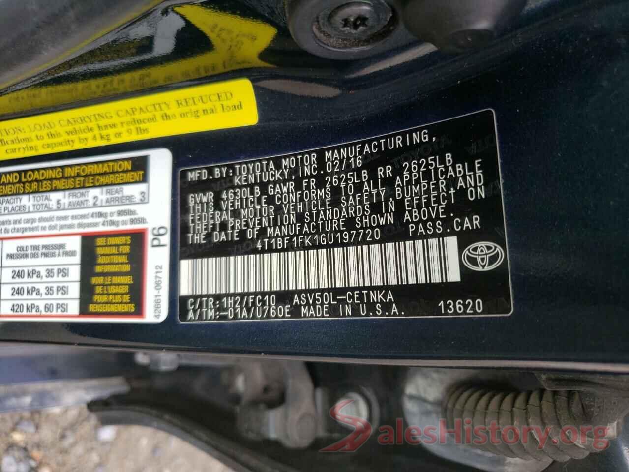 4T1BF1FK1GU197720 2016 TOYOTA CAMRY