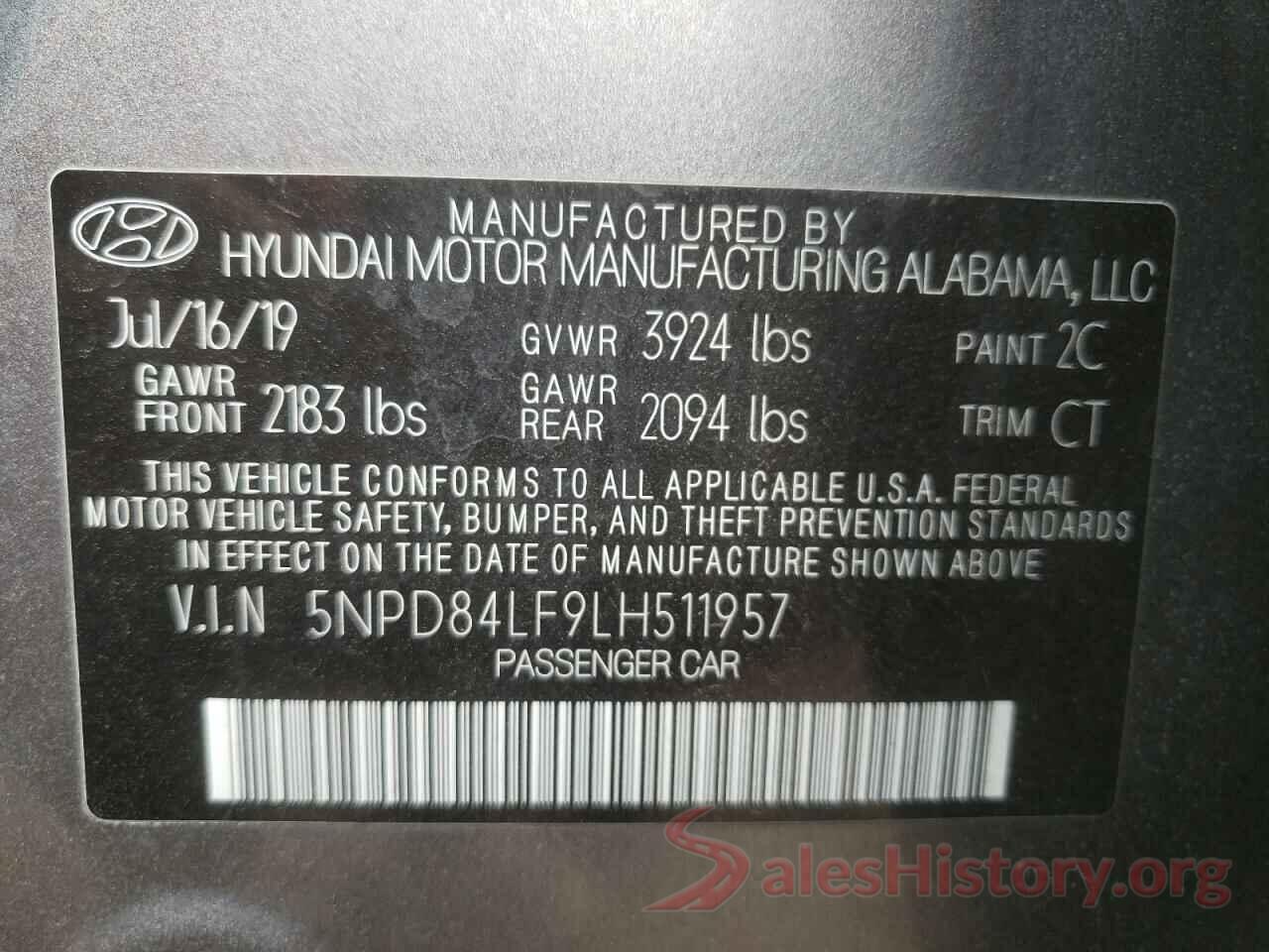 5NPD84LF9LH511957 2020 HYUNDAI ELANTRA