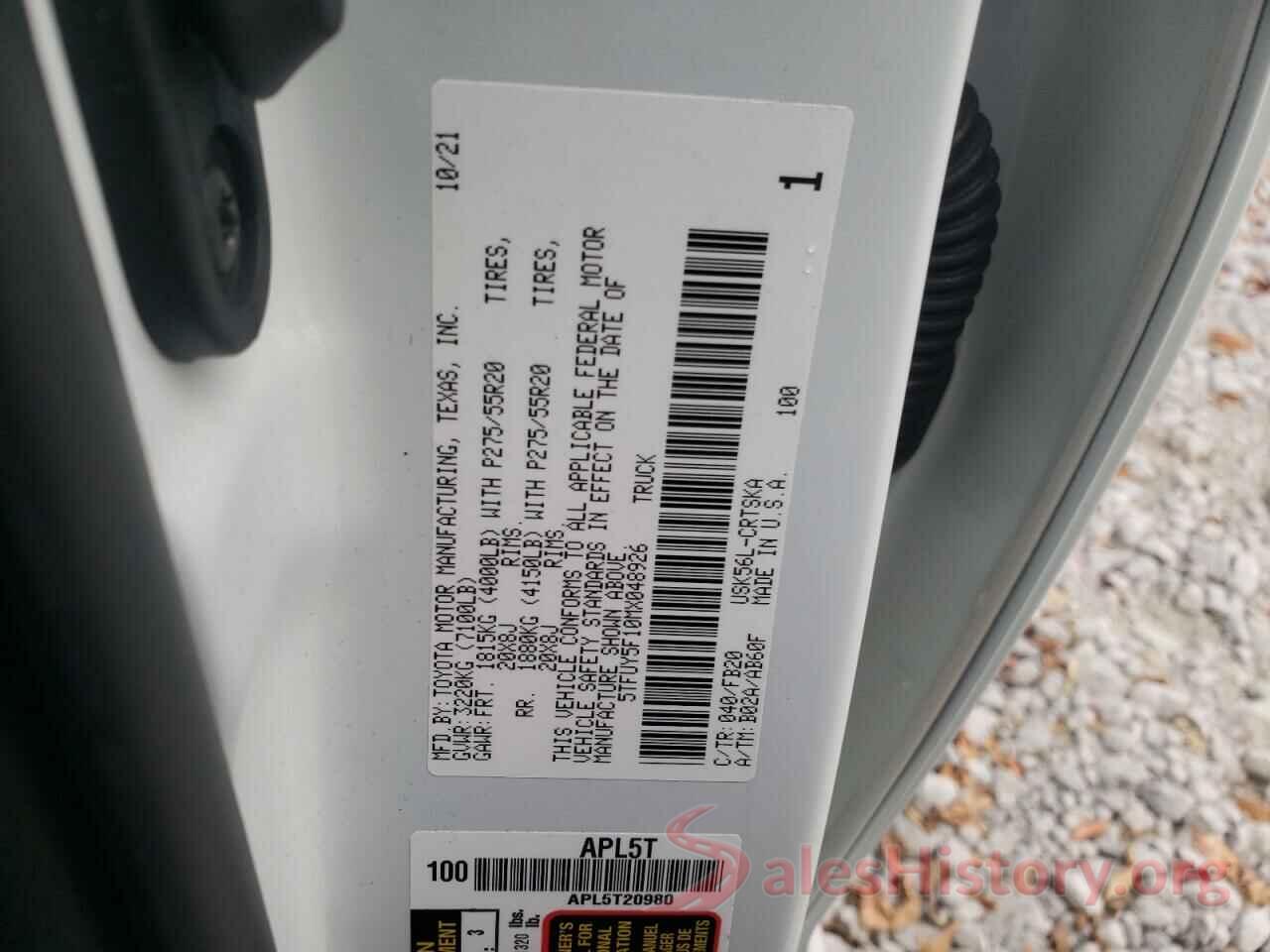 5TFUY5F10MX048926 2021 TOYOTA TUNDRA