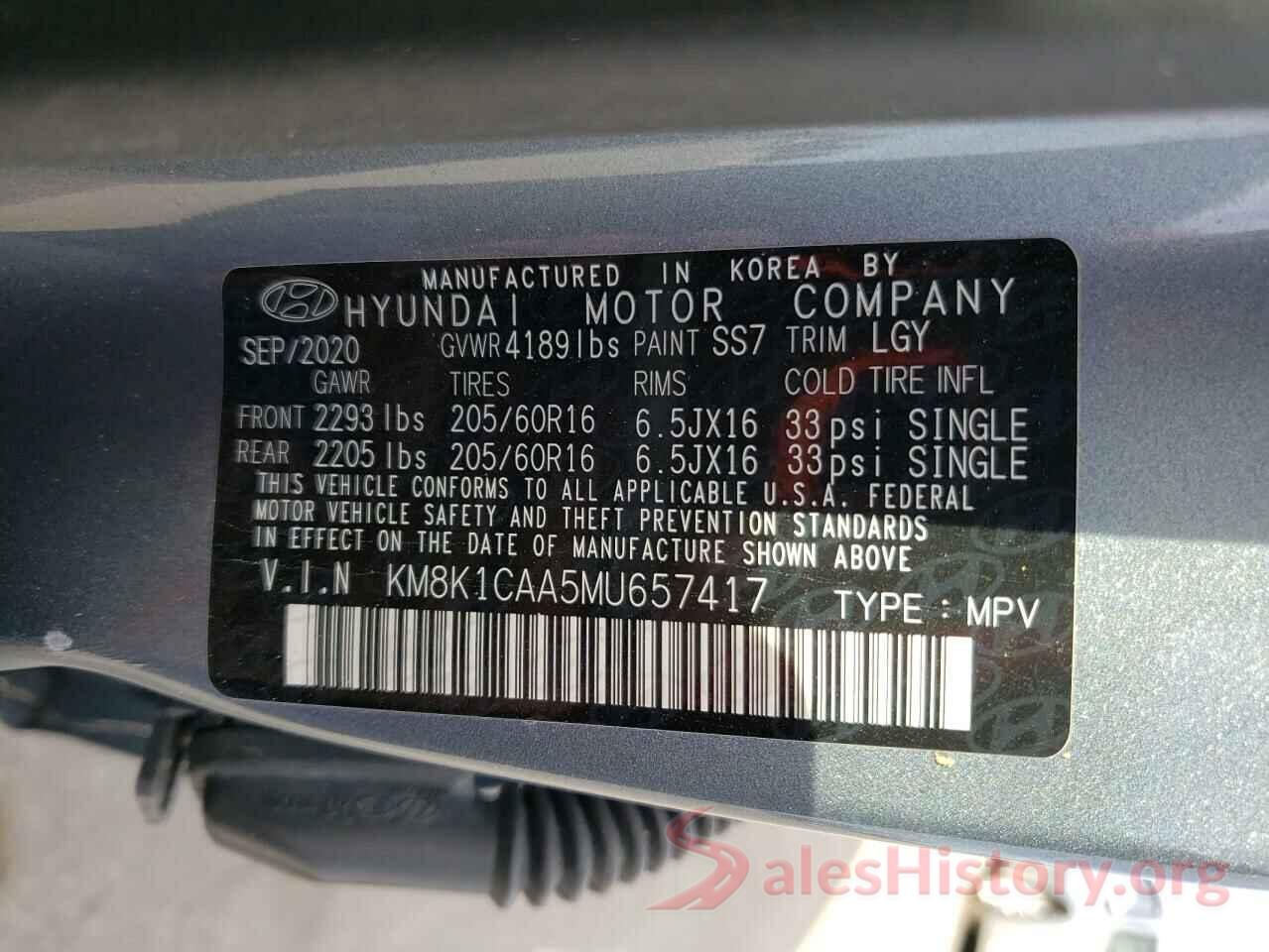 KM8K1CAA5MU657417 2021 HYUNDAI KONA