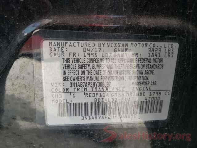 3N1AB7AP2HY308892 2017 NISSAN SENTRA