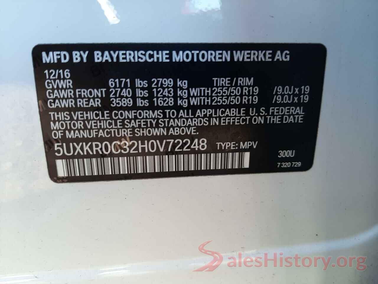 5UXKR0C32H0V72248 2017 BMW X5