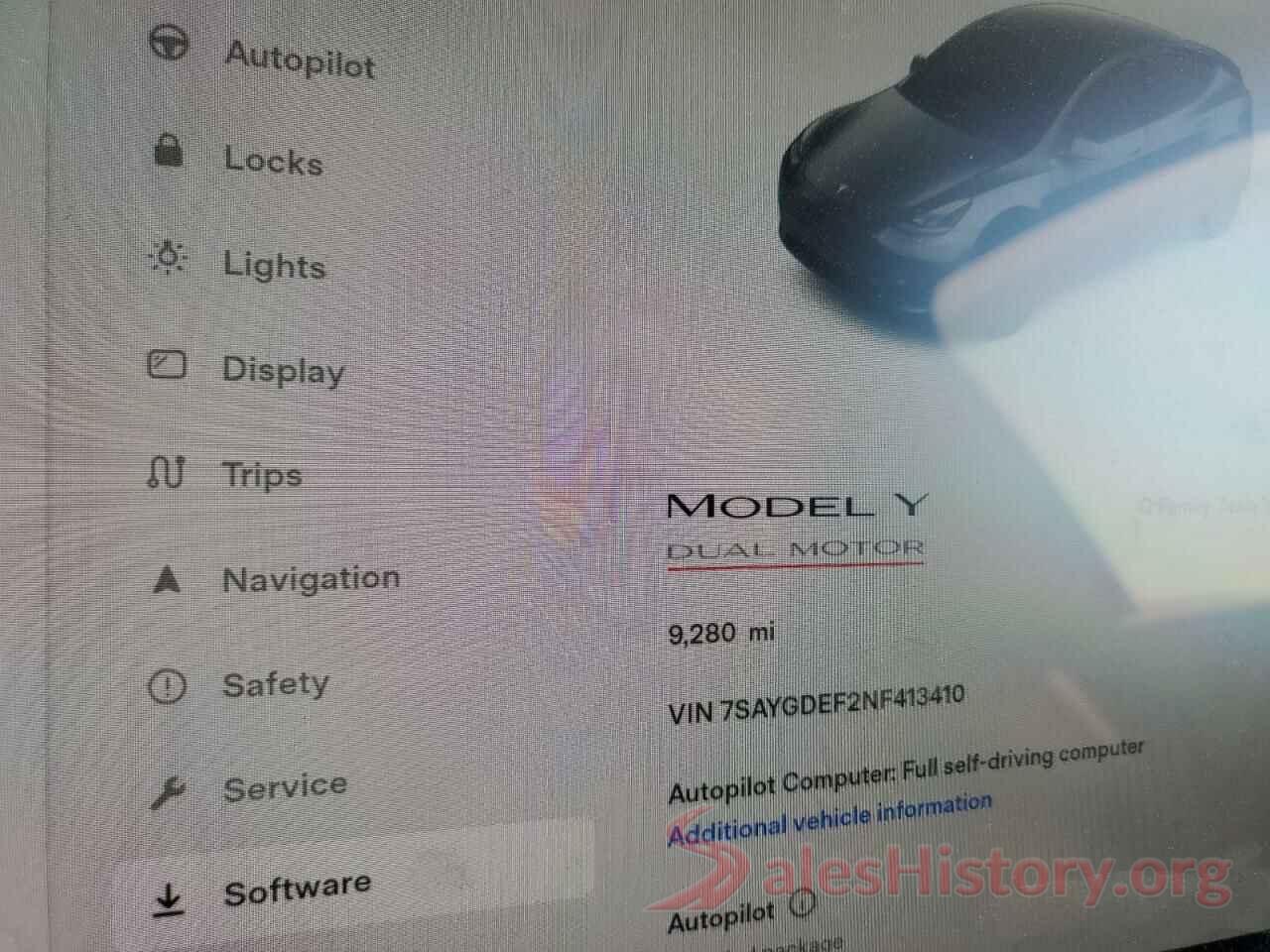 7SAYGDEF2NF413410 2022 TESLA MODEL Y