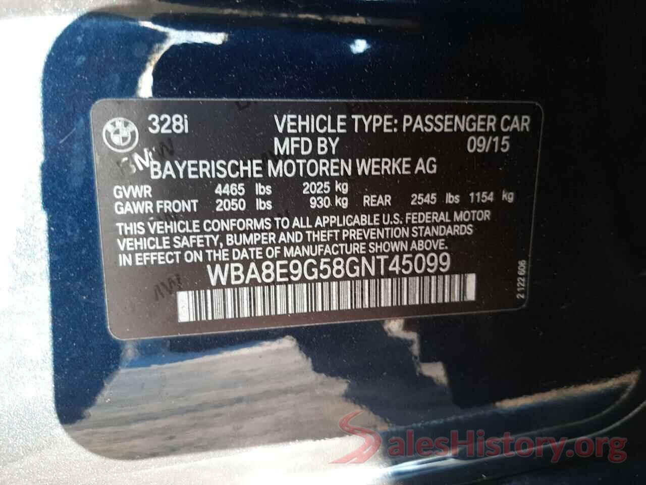 WBA8E9G58GNT45099 2016 BMW 3 SERIES