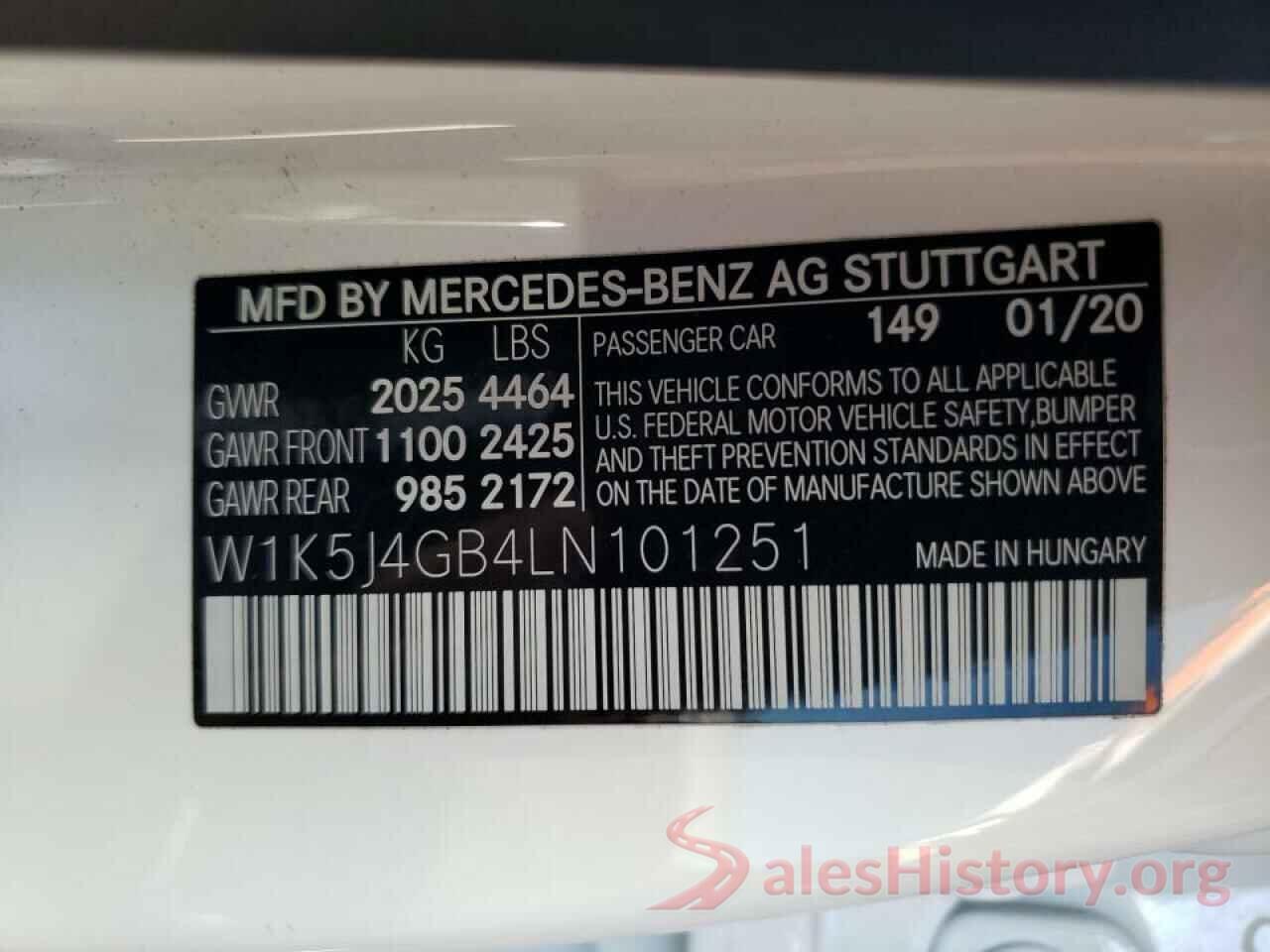 W1K5J4GB4LN101251 2020 MERCEDES-BENZ CLA-CLASS