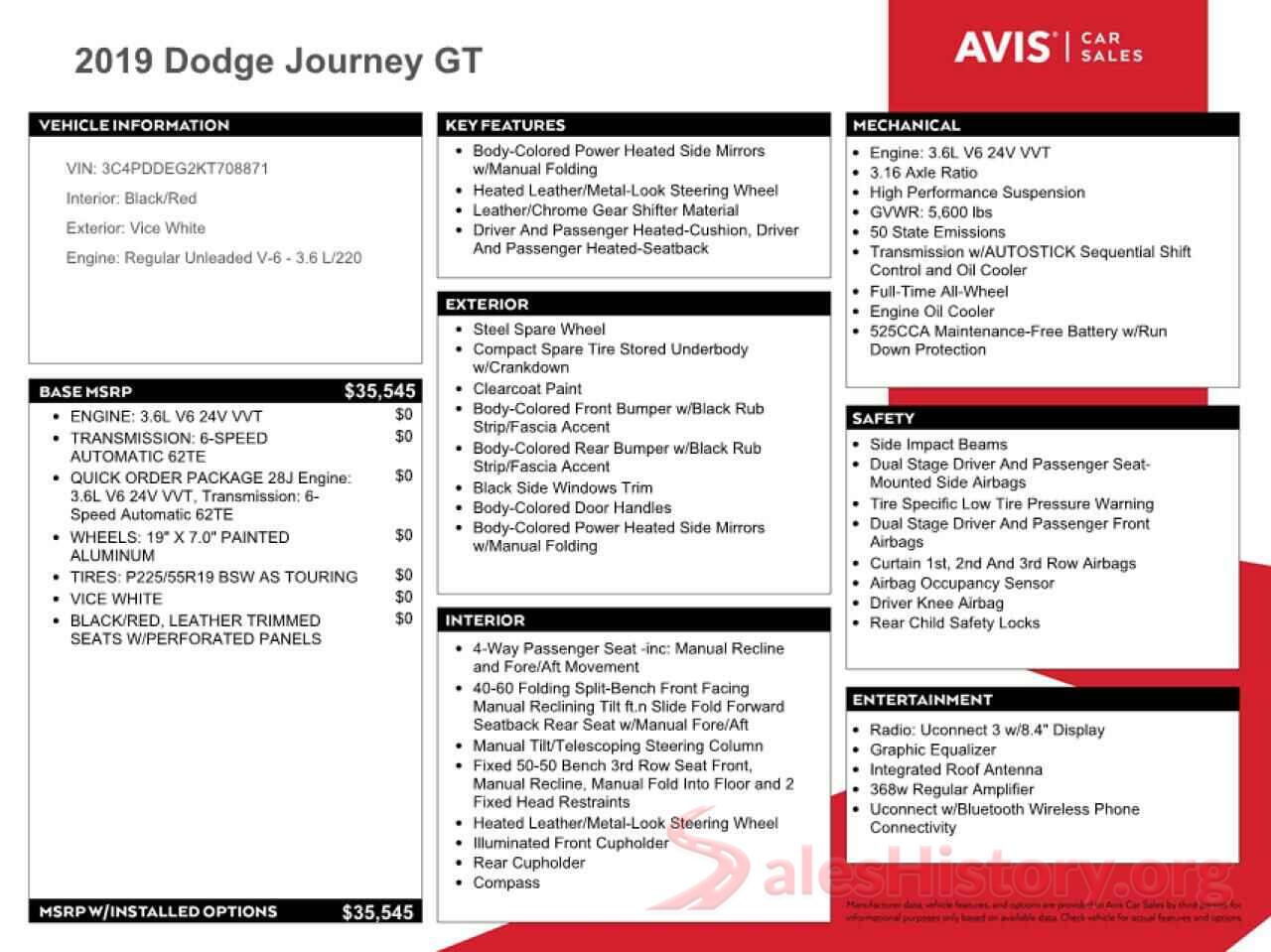 3C4PDDEG2KT708871 2019 DODGE JOURNEY