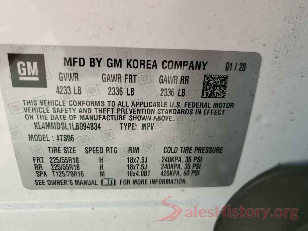 KL4MMDSL1LB094834 2020 BUICK ENCORE