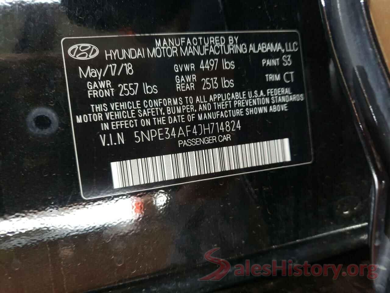 5NPE34AF4JH714824 2018 HYUNDAI SONATA