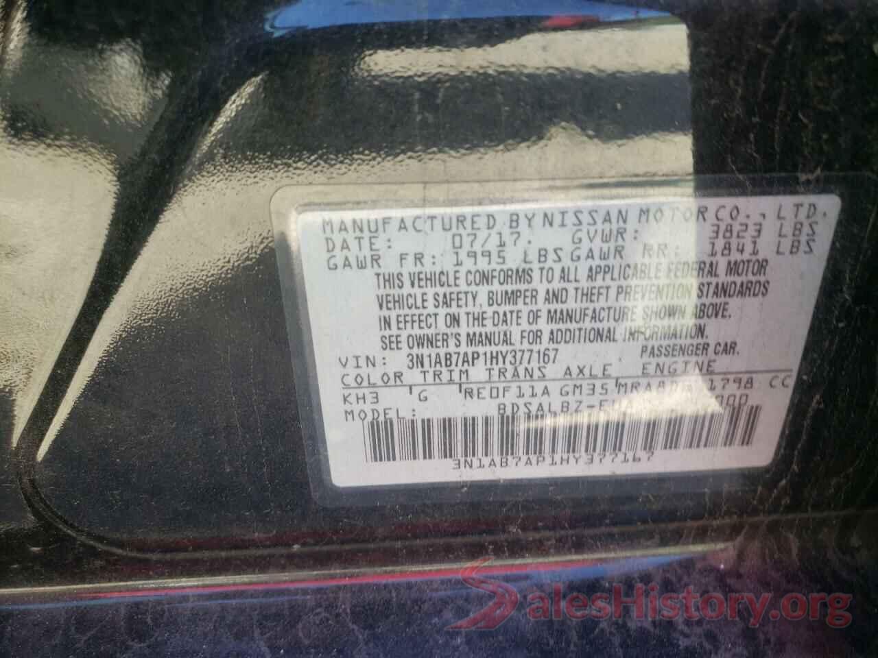 3N1AB7AP1HY377167 2017 NISSAN SENTRA