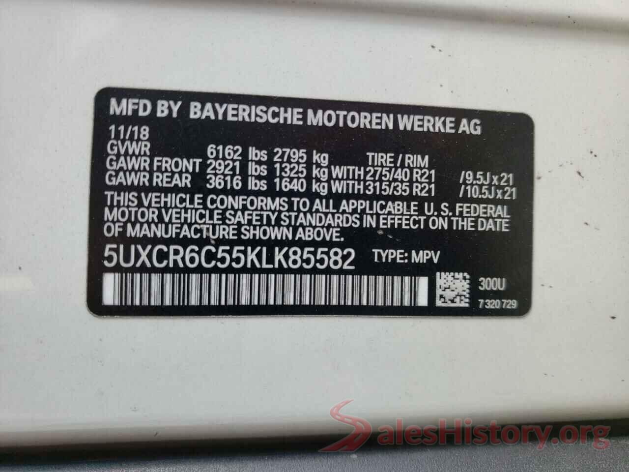 5UXCR6C55KLK85582 2019 BMW X5