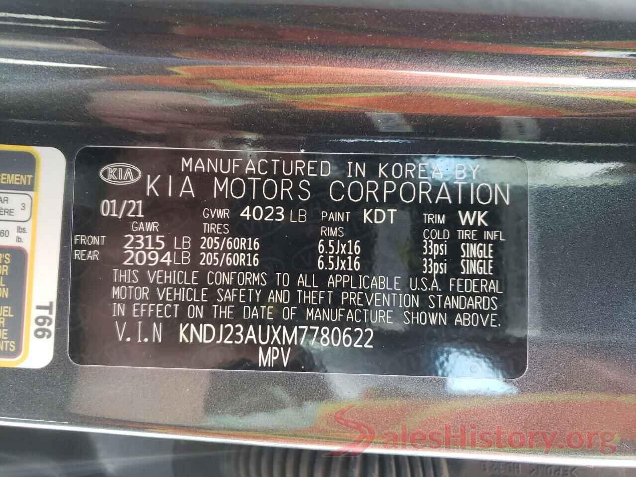 KNDJ23AUXM7780622 2021 KIA SOUL