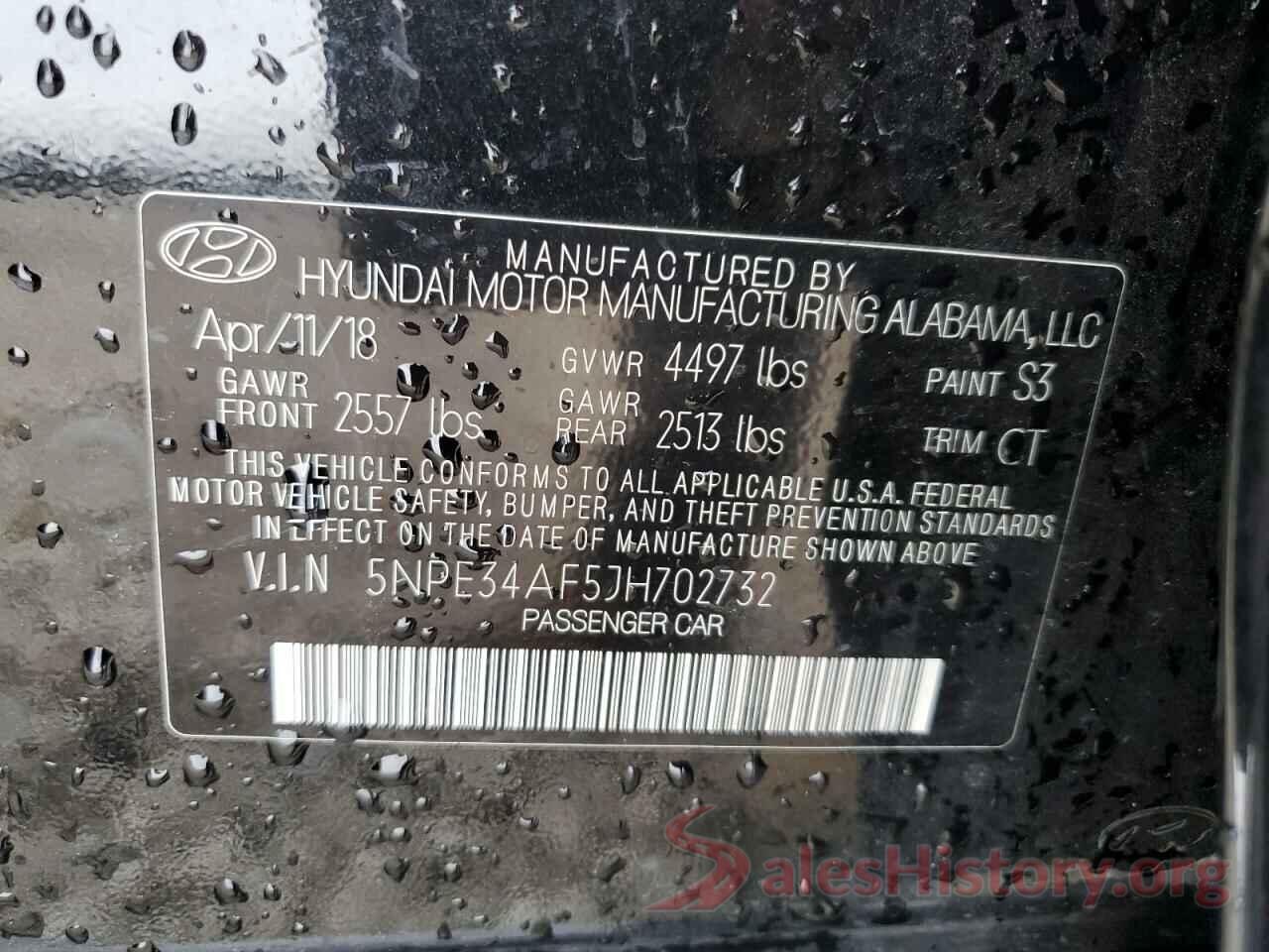 5NPE34AF5JH702732 2018 HYUNDAI SONATA