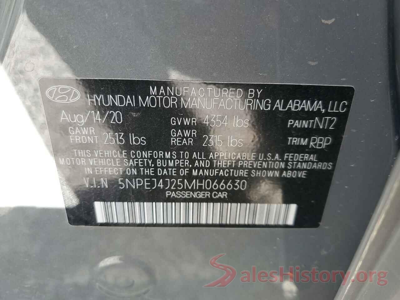 5NPEJ4J25MH066630 2021 HYUNDAI SONATA