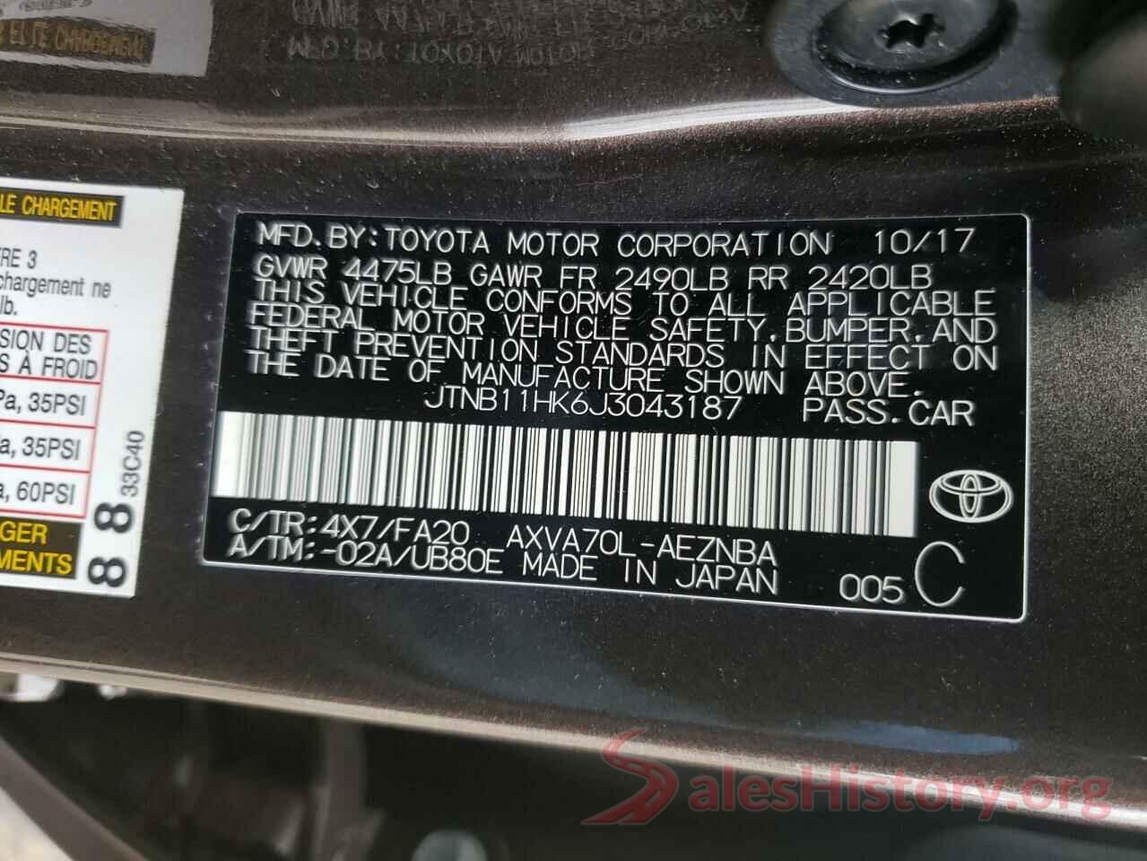 JTNB11HK6J3043187 2018 TOYOTA CAMRY