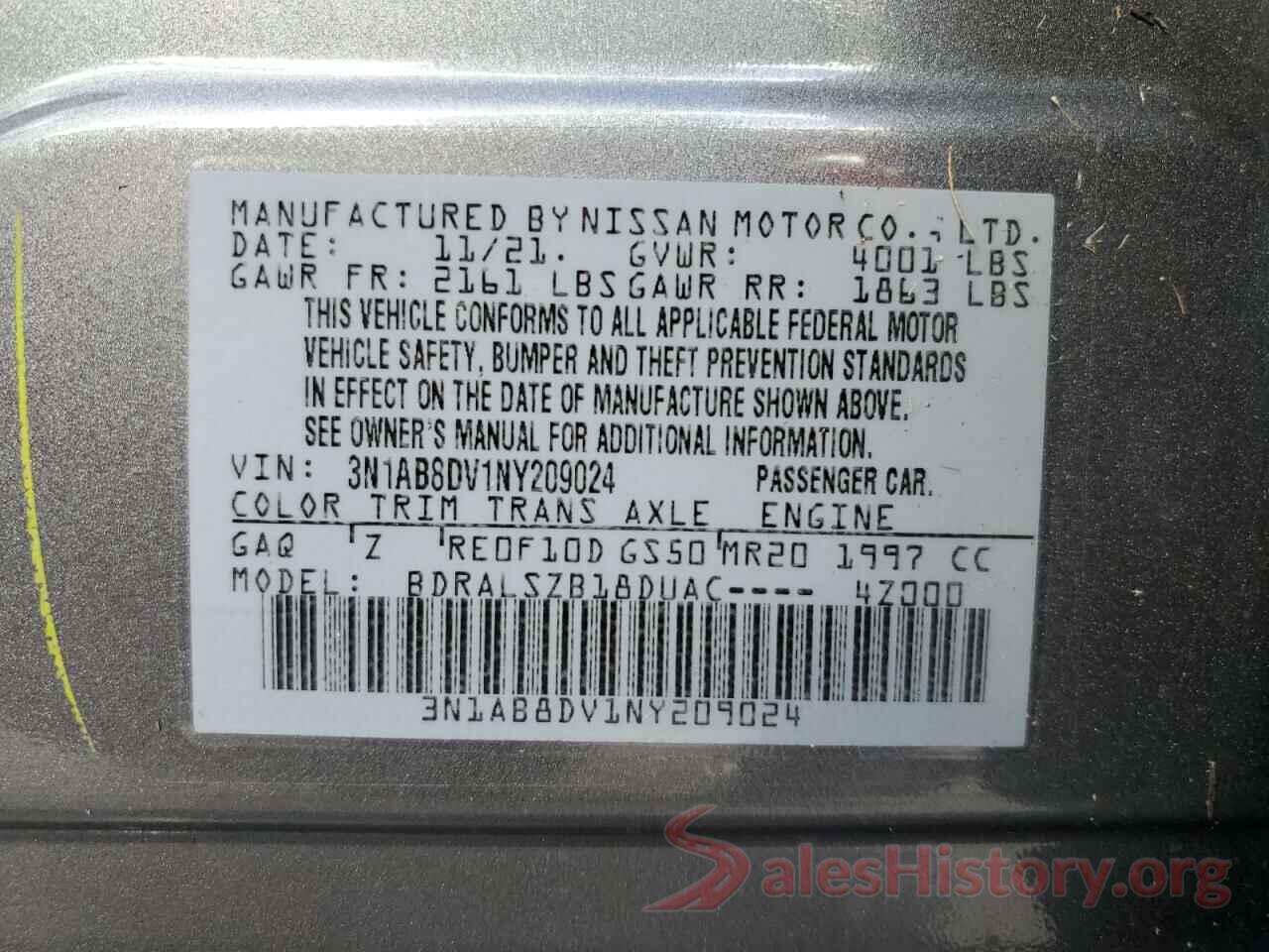 3N1AB8DV1NY209024 2022 NISSAN SENTRA