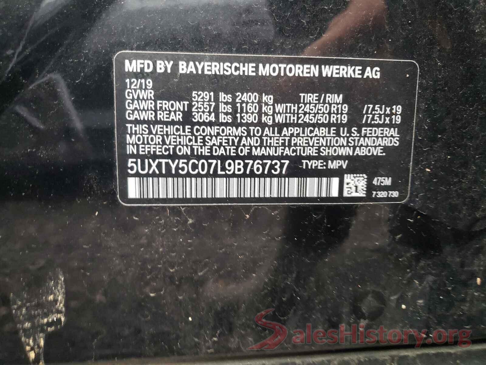 5UXTY5C07L9B76737 2020 BMW X3