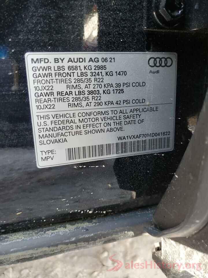 WA1VXAF70MD041622 2021 AUDI Q7