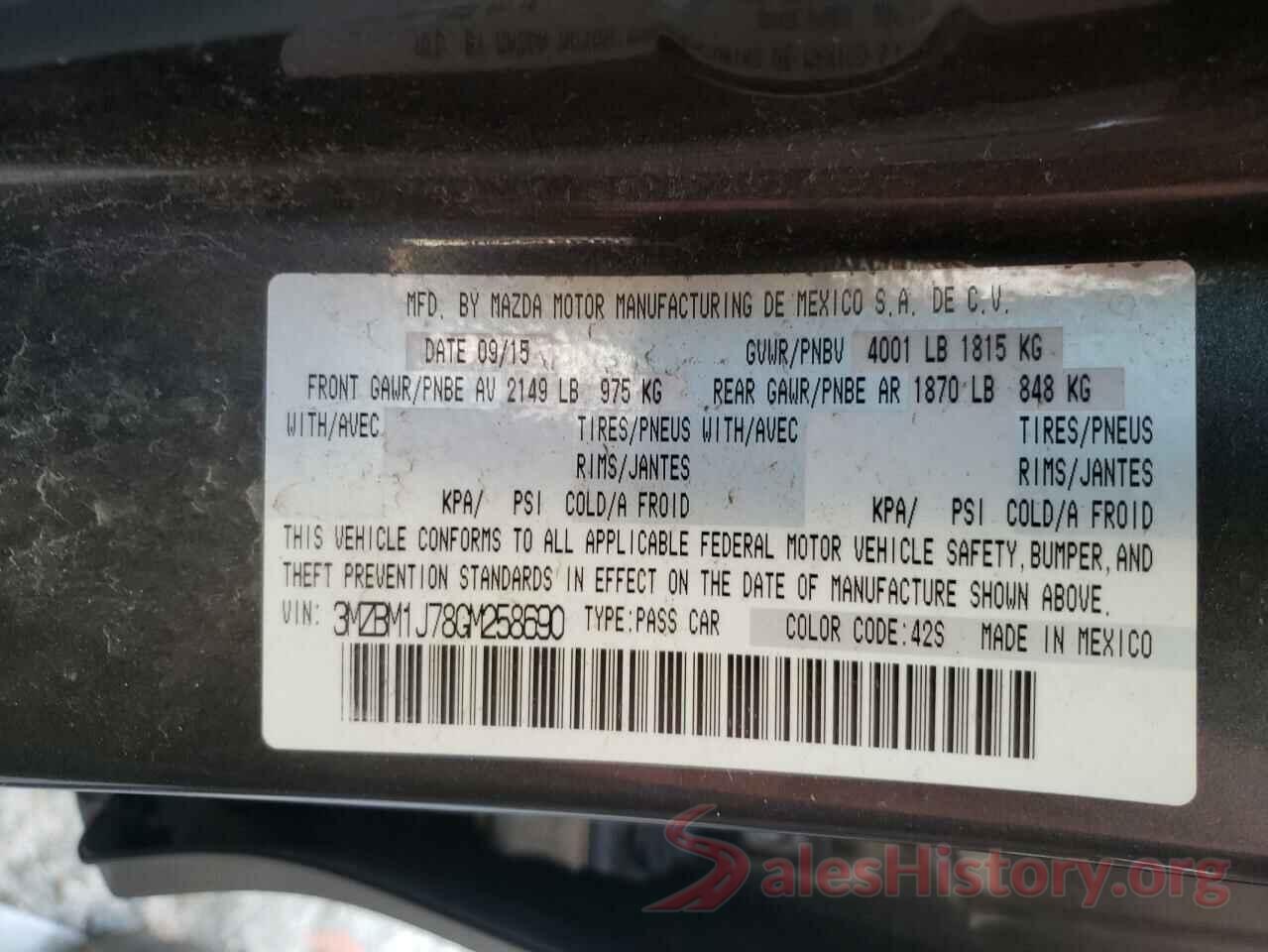 3MZBM1J78GM258690 2016 MAZDA 3