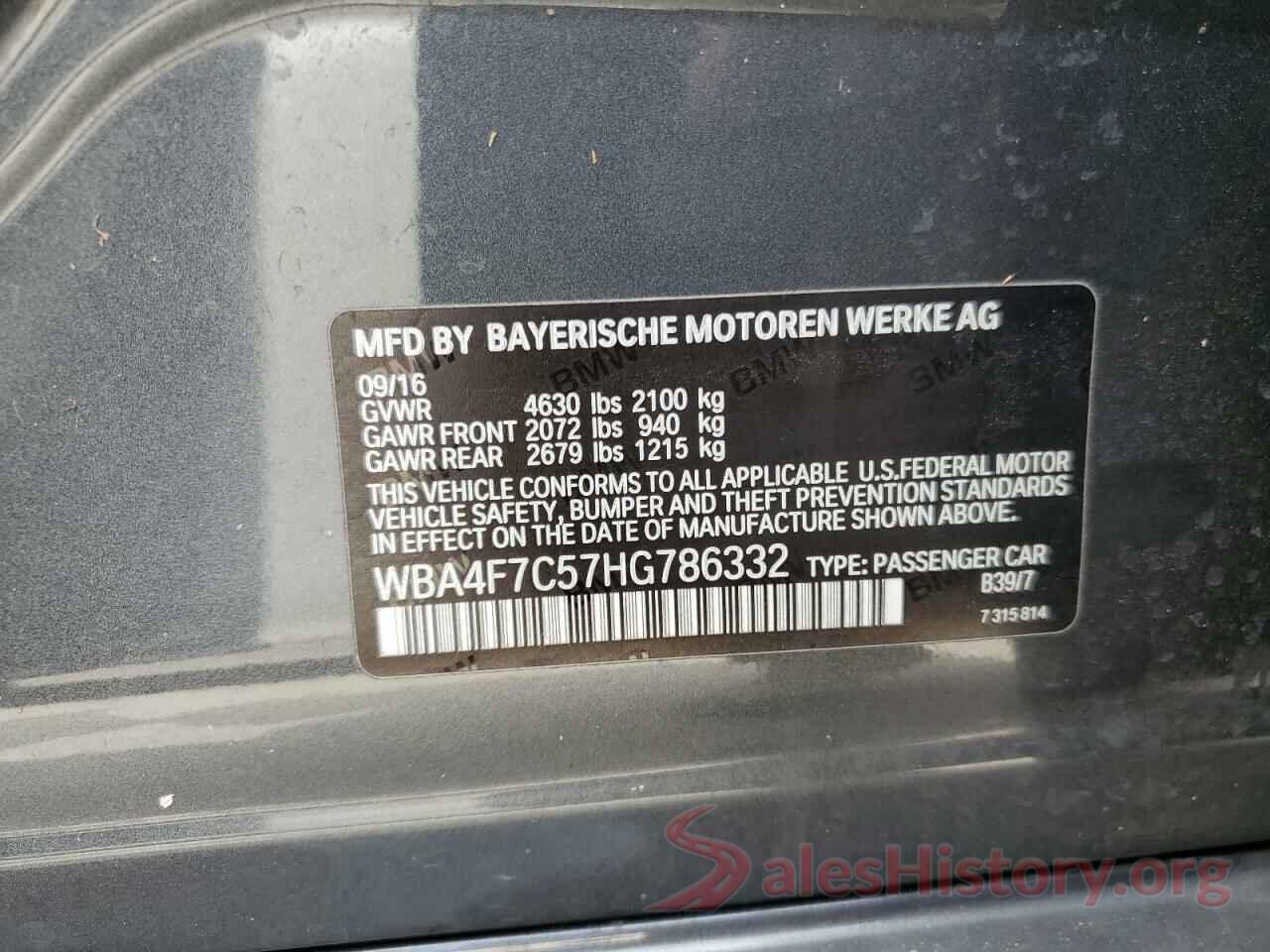 WBA4F7C57HG786332 2017 BMW 4 SERIES